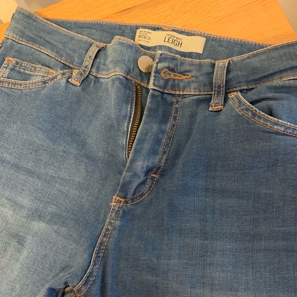 Topshop Leigh jeans medium blue size 26 soft